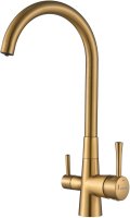 Смеситель для кухни с подключением фильтра Shevanik S428G, золотой сатин