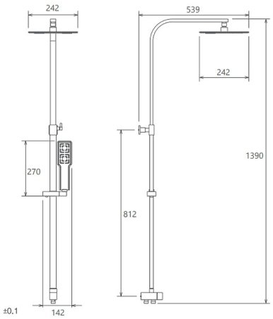 Душевая система Shouder Barania 9042604 Хром 