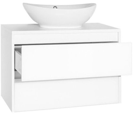 Тумба под раковину Style Line Монако 80 Люкс Plus ЛС-00000634 подвесная Осина белая Белый Лакобель 