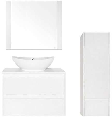 Тумба под раковину Style Line Монако 80 Люкс Plus ЛС-00000634 подвесная Осина белая Белый Лакобель 