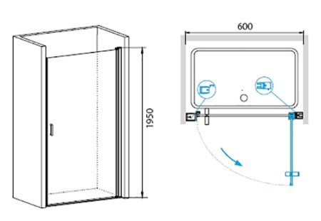 Душевая дверь в нишу RGW Leipzig LE-03 60x195 профиль хром, стекло чистое 