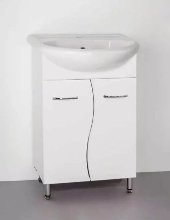 Тумба под раковину Style Line Эко Стандарт 12 55 ЛС-000010055 Белый глянец 