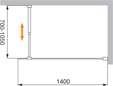 Душевая перегородка Cezares Liberta-L-1-140-C-NERO 