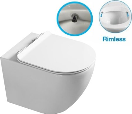 Унитаз подвесной SantiLine SL-5002BD с функцией биде, с микролифтом 