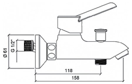 Смеситель VitrA Viva A41045EXP для ванны с душем 