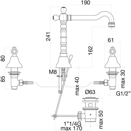 Смеситель для раковины Fiore GIOIELLI SKY (SWAROVSKI®) 09CR0637, хром 