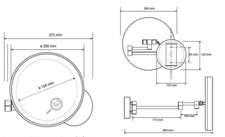 Косметическое зеркало Bemeta Dark 112101140 черное, с подсветкой 