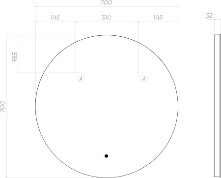 Зеркало VIGO Otti z.OTT.70.Classic, 70 см 