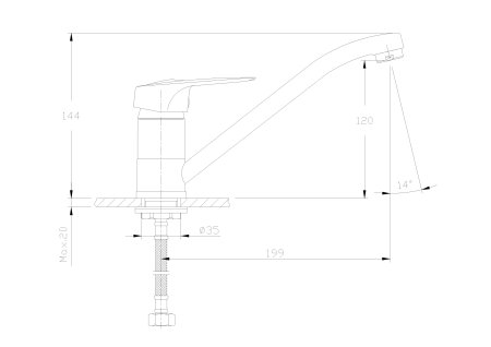 Смеситель для кухни гайка HAIBA HB4937-K 