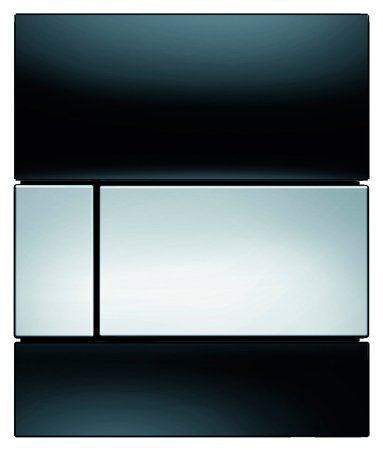 Кнопка смыва TECE Square Urinal 9242807 черное стекло, кнопка хром 