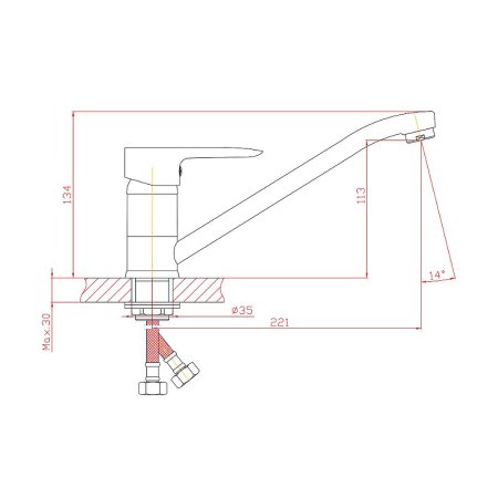 Смеситель однорычажный для кухни HAIBA CRON CN72095 