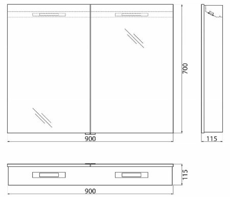 Зеркальный шкаф BelBagno SPC 90 SPC-2A-DL-BL-900 с подсветкой Белый 