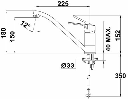 Смеситель для кухни Teka Salina 279136210 Хром 