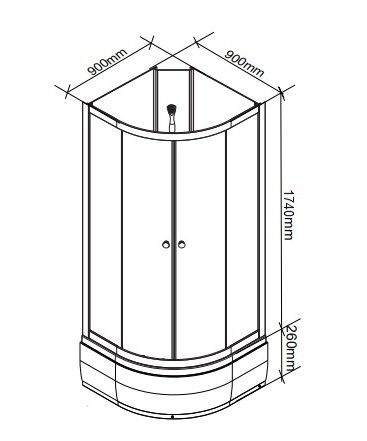 Душевая кабина Parly Bianco Эконом EBM921NR 
