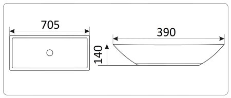 Раковина CeramaLux 9122 накладная 
