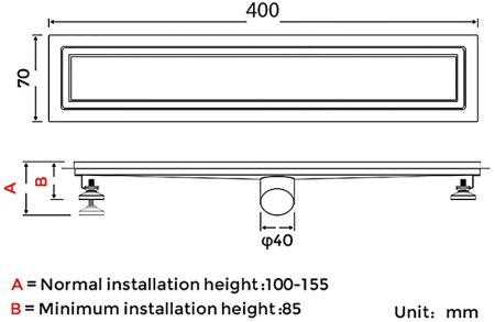 Душевой лоток Gappo G84007-4 с решеткой под плитку 