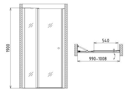 Душевая дверь Gemy New Rockcoco S03191A 