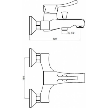 Смеситель для ванны Kaiser Verona 29044 Хром 