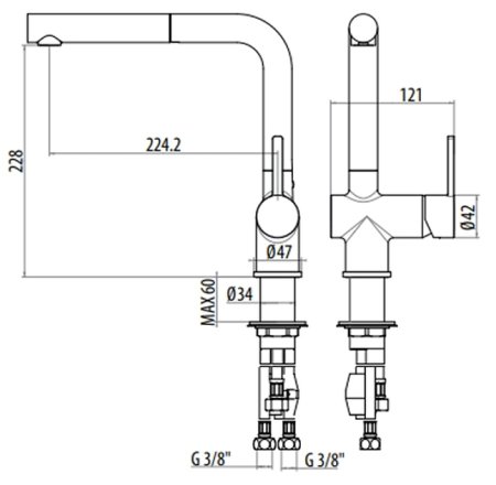 Смеситель для кухни Gattoni Modern 4070/PCC0 Хром 