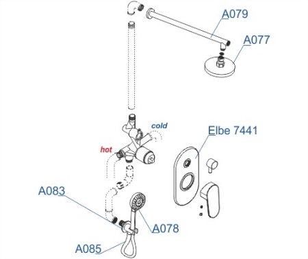 Душевой комплект WasserKRAFT A16777 черный 