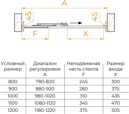 Душевая дверь RGW CL-111 1000 