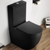 Унитаз компакт CeramaLux 2166XMB Черный матовый с бачком и сиденьем Микролифт Унитаз компакт CeramaLux 2166XMB Черный матовый с бачком и сиденьем Микролифт