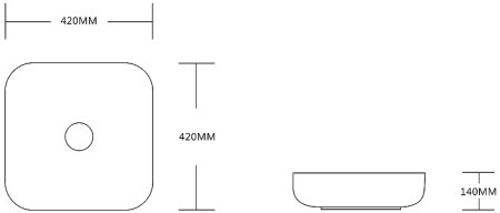 Раковина-чаша Ceruttispa 42 CR2677 СТ9536 Черная матовая 