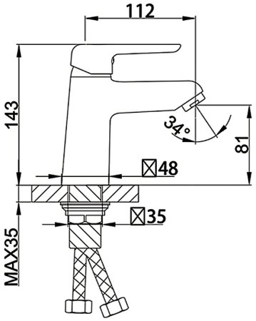 Смеситель для раковины Frap H17 F1017 Хром 