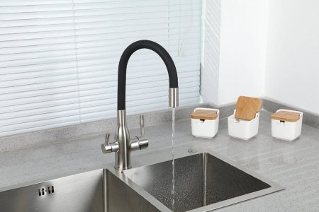 Смеситель для кухни Frap H69 F4396-5 Сатин Черный 