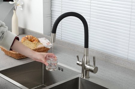 Смеситель для кухни Frap H69 F4396-5 Сатин Черный 