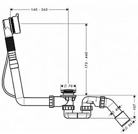 Слив-перелив Kaldewei 687772040001 полуавтомат Белый 