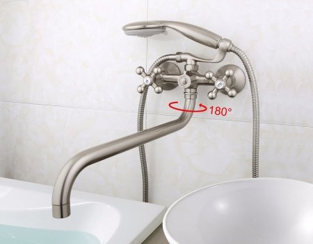 Смеситель для ванны Frap H19-5 F2619-5 универсальный Сатин 