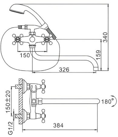 Смеситель для ванны Frap H19-5 F2619-5 универсальный Сатин 