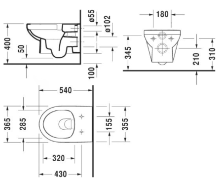 Унитаз подвесной Duravit DuraStyle 45620900A1 безободковый 