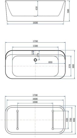 Акриловая ванна Allen Brau Infinity 1 170x80 2.21001.21 без гидромассажа 