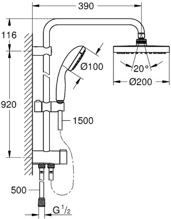 Душевая система Grohe Tempesta New 26452001 Хром 