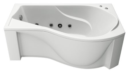 Акриловая ванна Bas Капри 170x80 см R с гидромассажем 