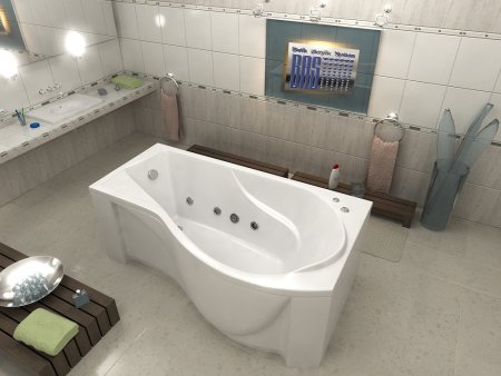 Акриловая ванна Bas Капри 170x80 см R с гидромассажем 
