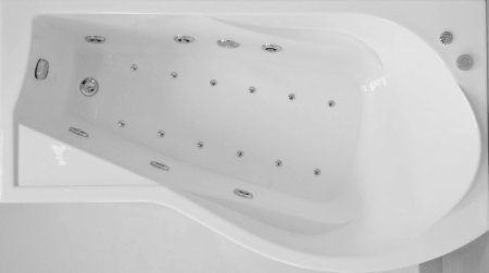 Акриловая ванна Bas Капри 170x80 см R с гидромассажем 