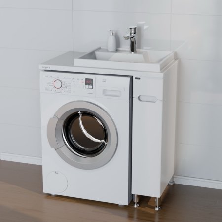 Тумба СаНта Лондон 19 с раковиной над стиральной машиной Юпитер 80 R 