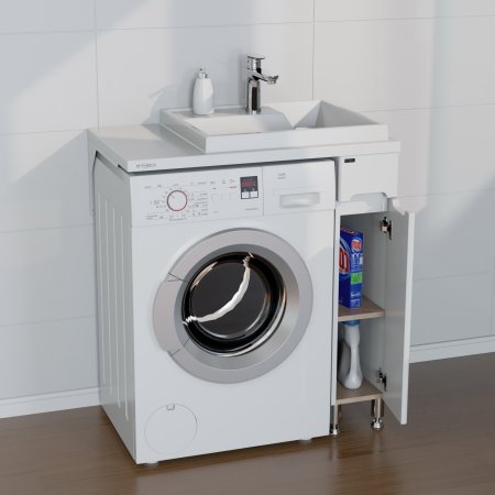 Тумба СаНта Лондон 19 с раковиной над стиральной машиной Юпитер 80 R 