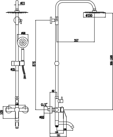 Душевая стойка Fmark (FS8245W) 