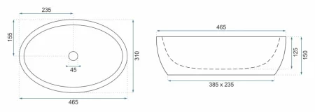 Раковина 46,5х31 см Rea Shila REA-U6655 