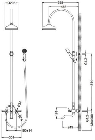 Душевая система Schein Pure 46415/8027055 Хром 