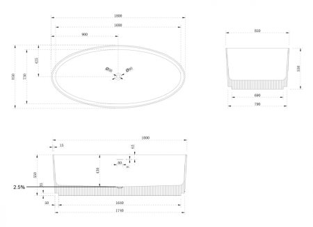 Ванна из искусственного камня ABBER Stein AS9627 белая матовая 