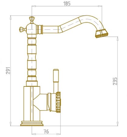 Смеситель для раковины Bronze de Luxe Windsor 10107 Бронза 