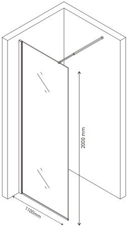 Душевая перегородка Berges Sky Black 110х200 064011 профиль Черный матовый стекло прозрачное 