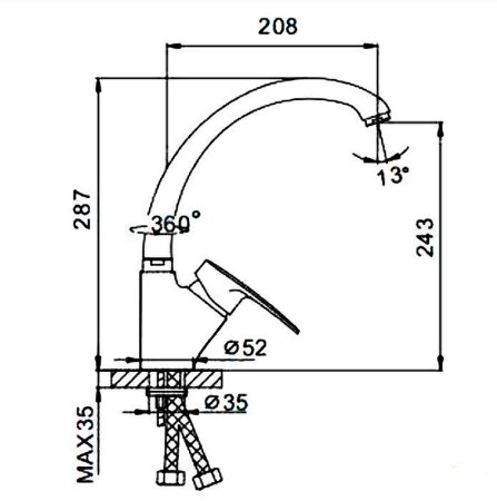Смеситель для кухни Frap F4166-8 Белый 