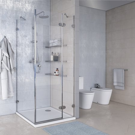 Душевой уголок Aquaton Lax SQR 90х90 R 1AX018SSXX000 профиль Хром стекло прозрачное 