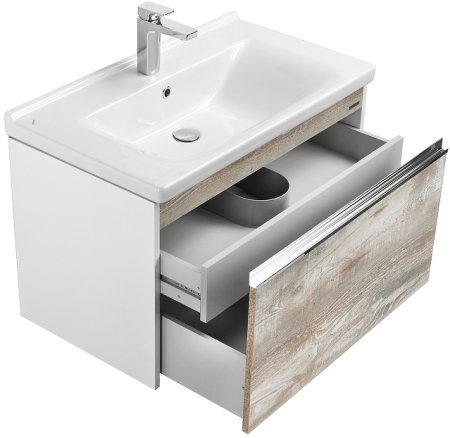 Тумба под раковину Aquaton Капри 80 1A230201KPDA0 подвесная Бетон пайн Белая 